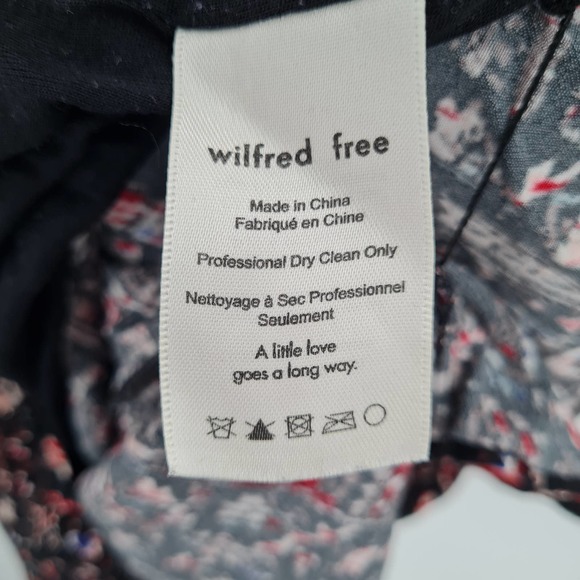 Wilfred Free Black Patterned Multicolor Slip Dress Size Medium - Picture 4 of 6